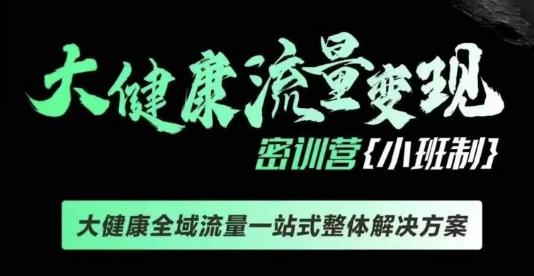 千万级大健康变现课线下课，大健康全域流量一站式整体解决方案-第一资源库