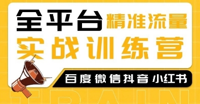 全平台精准流量实战训练营，百度微信抖音小红书SEO引流教程-第一资源库